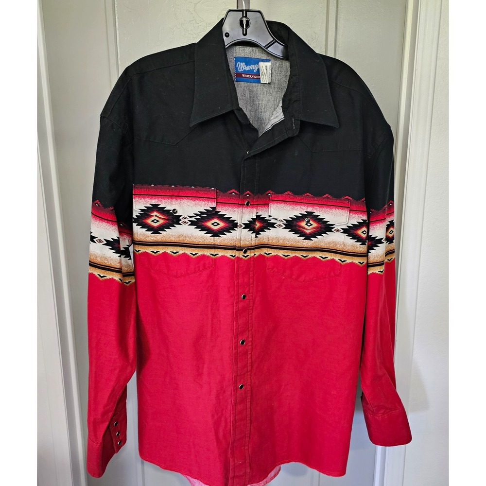 Vintage Wrangler Aztec Southwestern Pearl Snap Shirt